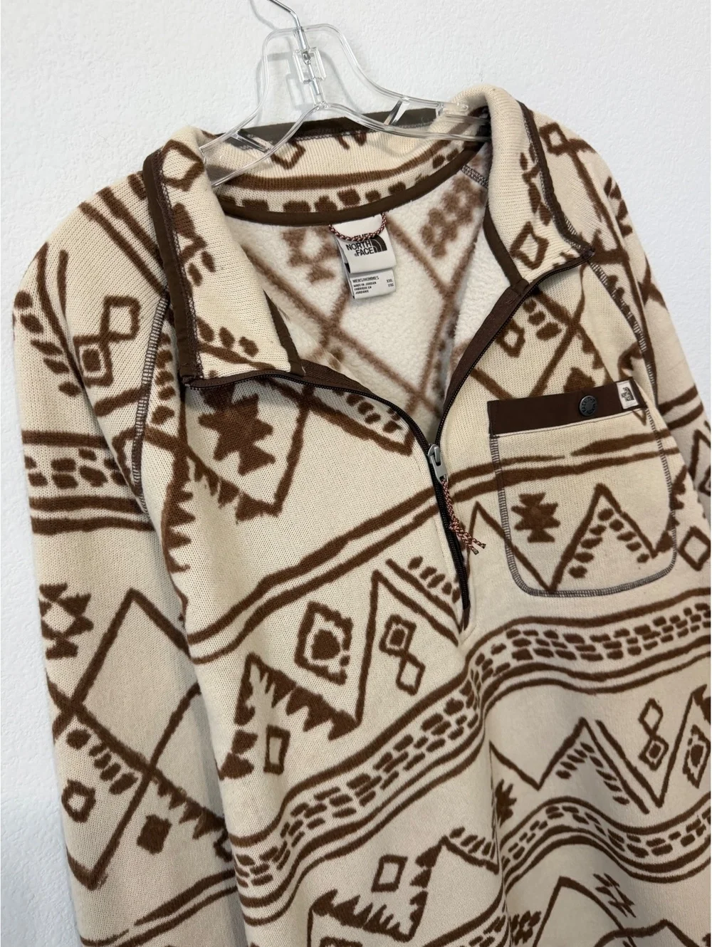 The North Face 1/4 Zip Gordon Lyons Pullover Shirt Aztec Print Men's Size XXL